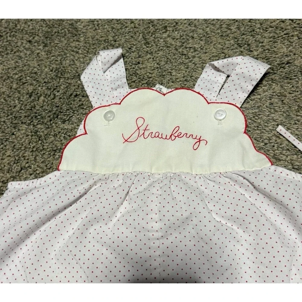 Baby Girl Strawberry Romper and BonnetBaby Girl Strawberry Romper and Bonnet Set
